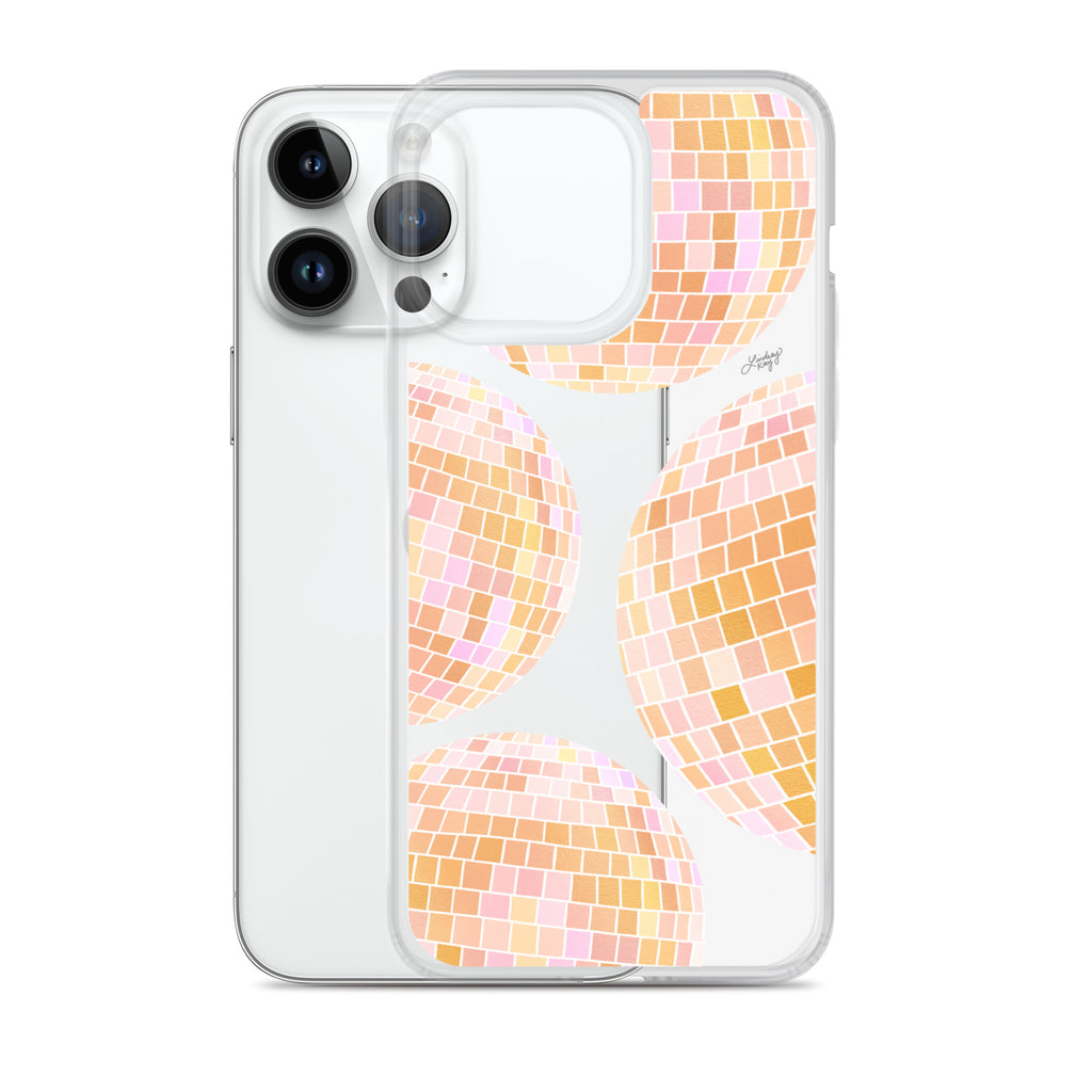 Yellow Disco Balls Illustration - Clear Case for iPhone®