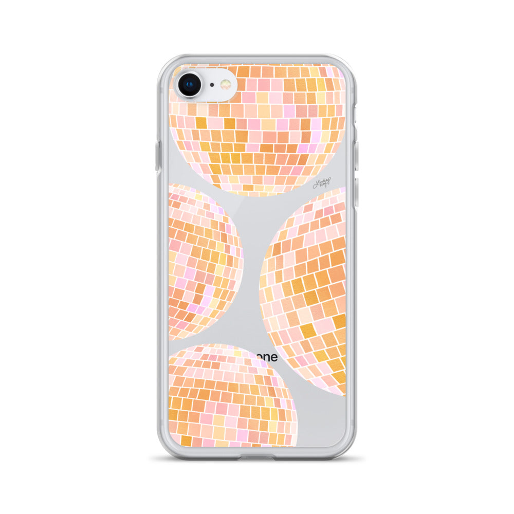 Yellow Disco Balls Illustration - Clear Case for iPhone®