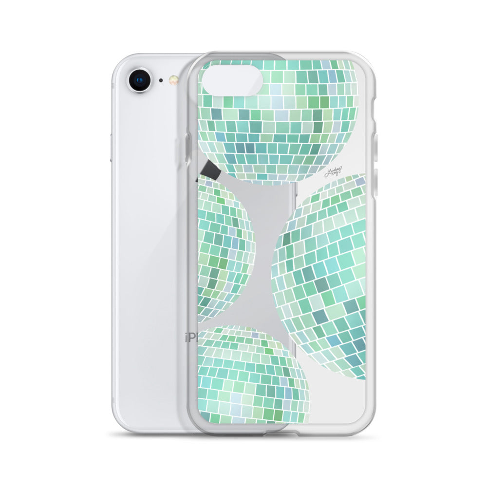 Green Disco Balls Illustration - Clear Case for iPhone®