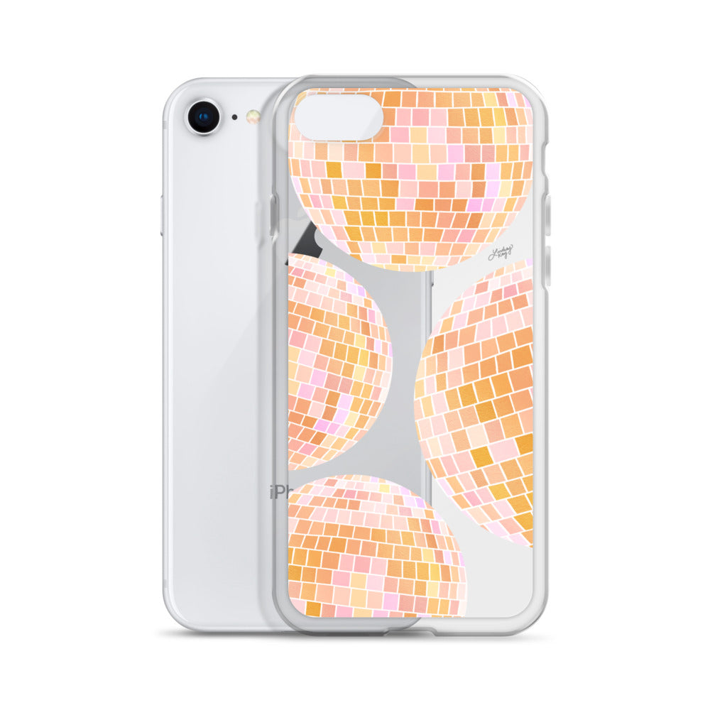 Yellow Disco Balls Illustration - Clear Case for iPhone®