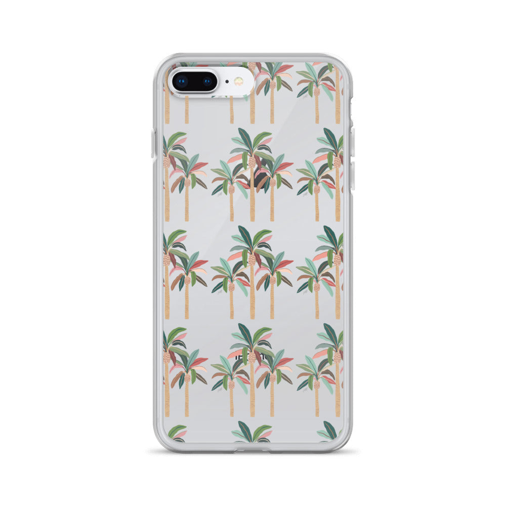Neutral Palm Trees Illustration - iPhone Case