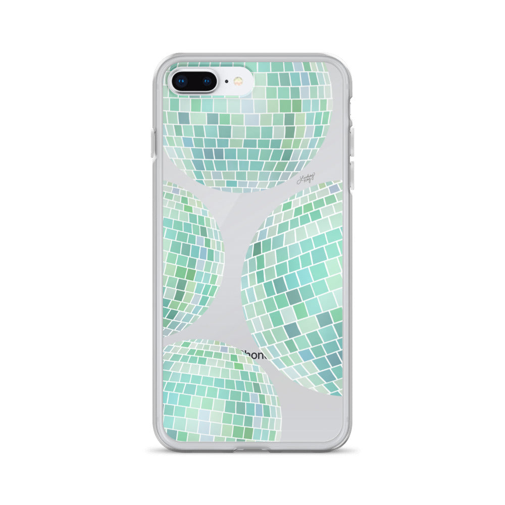 Green Disco Balls Illustration - Clear Case for iPhone®