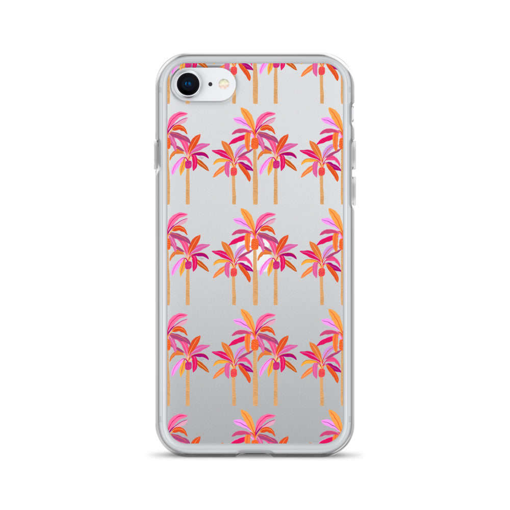Palm Trees Illustration (Warm Palette) - Clear Case for iPhone®