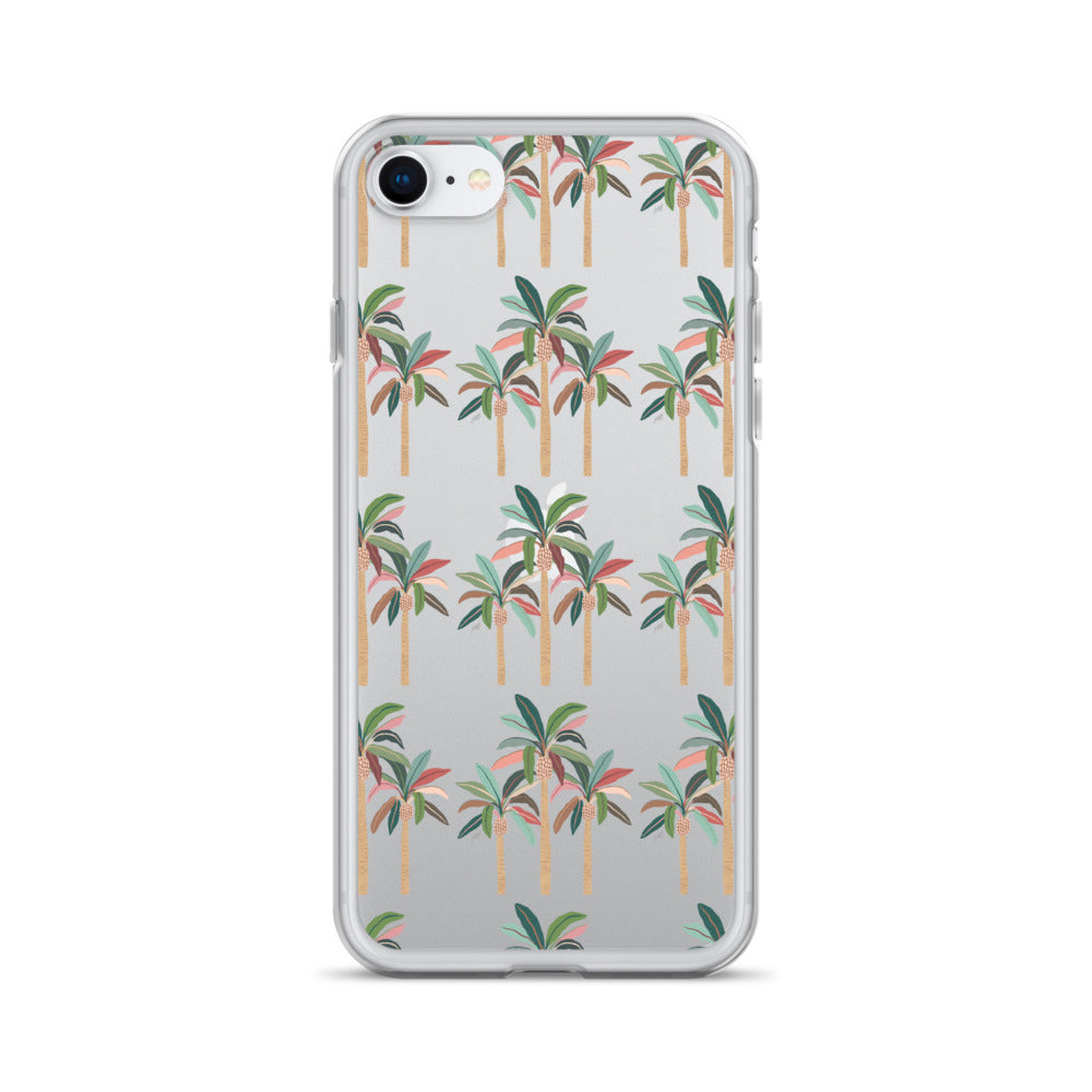 Neutral Palm Trees Illustration - iPhone Case