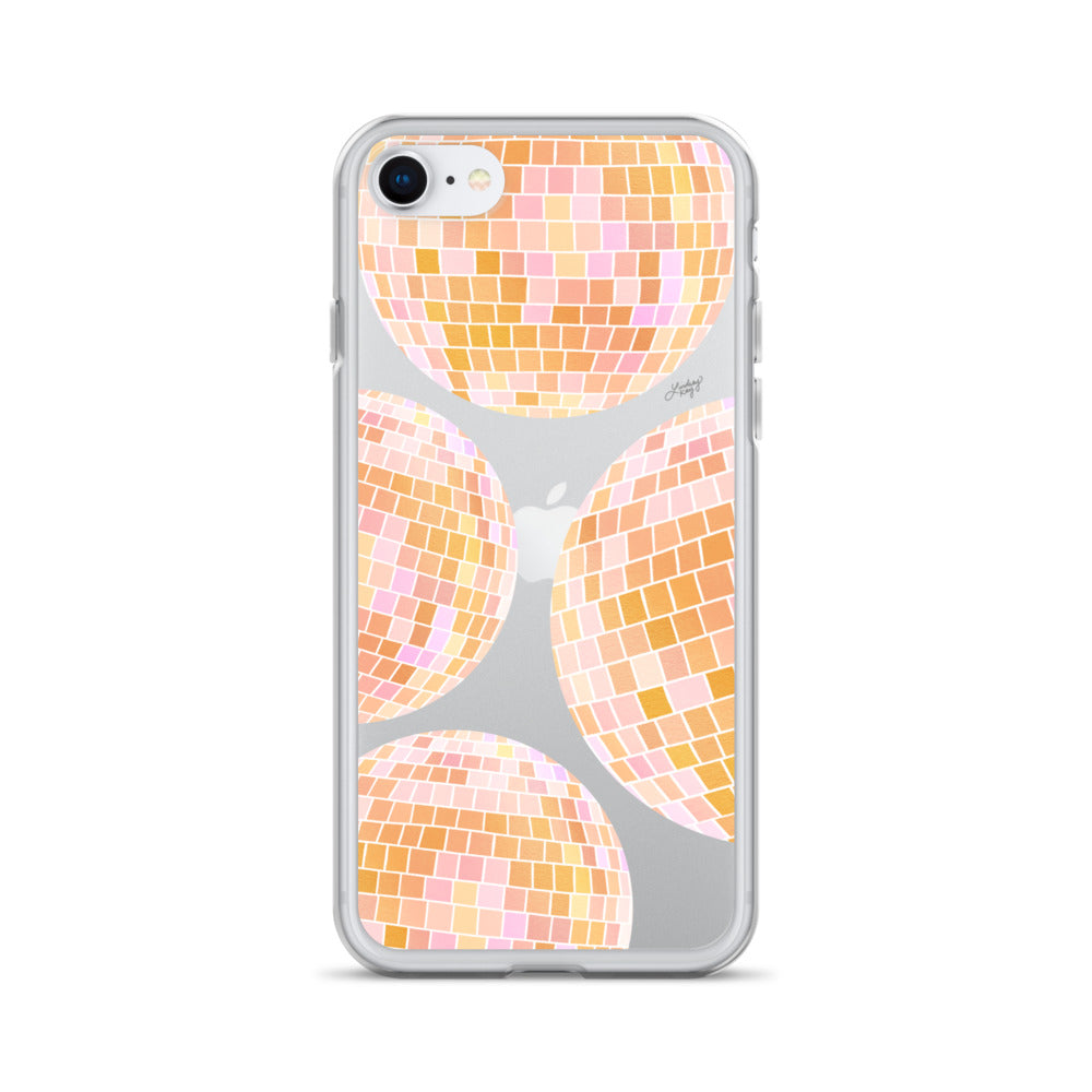 Yellow Disco Balls Illustration - Clear Case for iPhone®