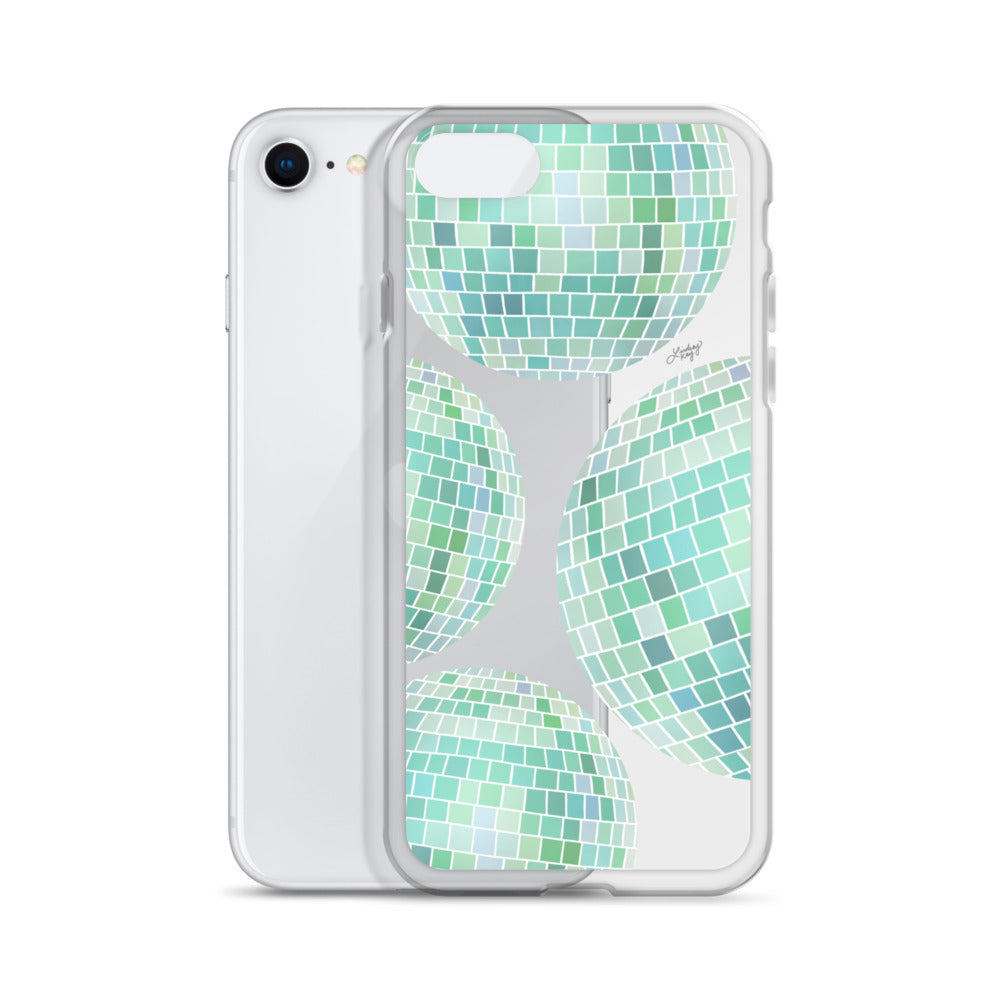 Green Disco Balls Illustration - Clear Case for iPhone®
