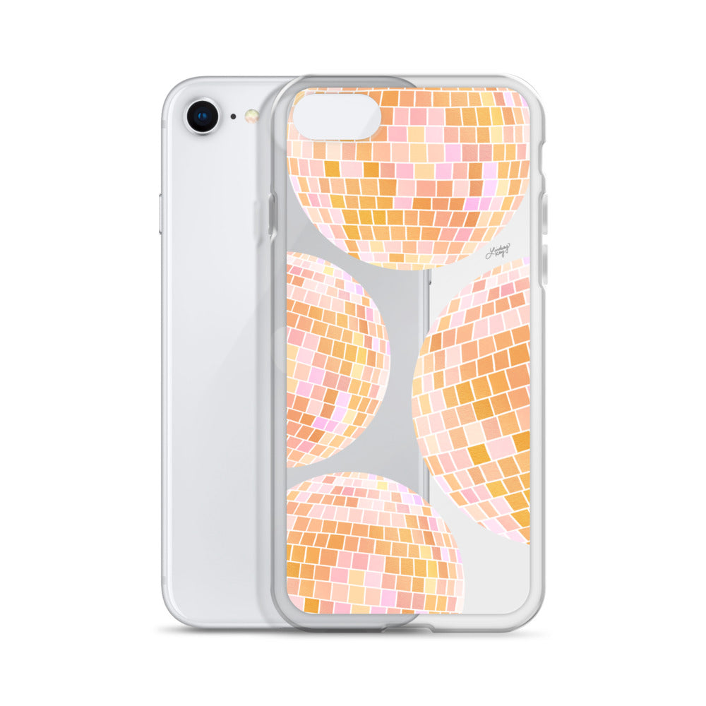 Yellow Disco Balls Illustration - Clear Case for iPhone®