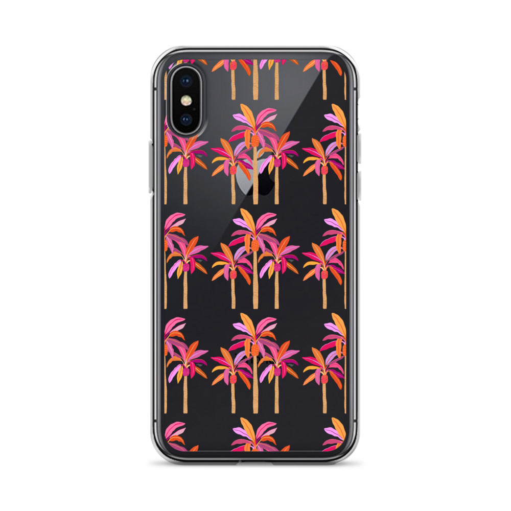 Palm Trees Illustration (Warm Palette) - Clear Case for iPhone®