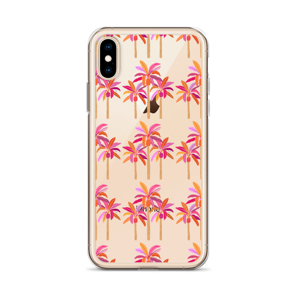 Palm Trees Illustration (Warm Palette) - Clear Case for iPhone®