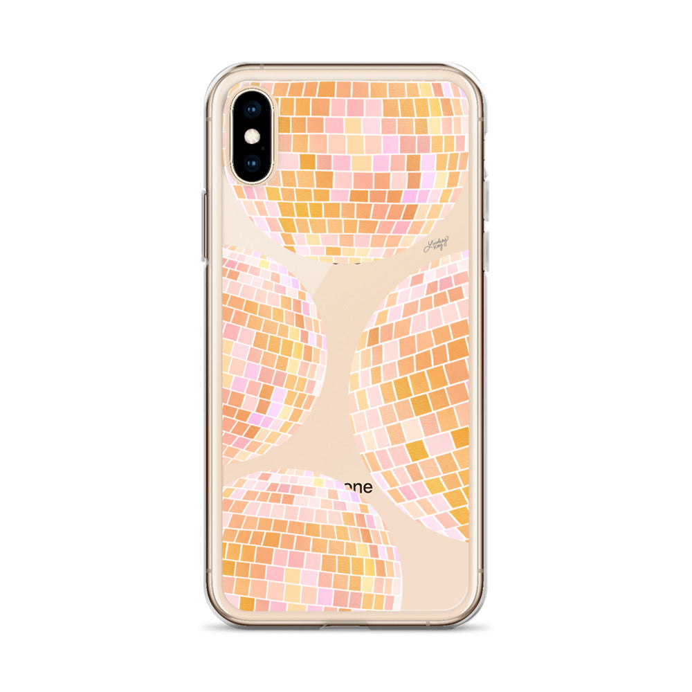 Yellow Disco Balls Illustration - Clear Case for iPhone®