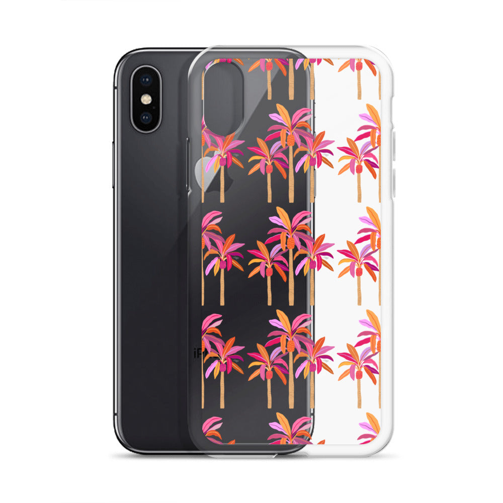 Palm Trees Illustration (Warm Palette) - Clear Case for iPhone®
