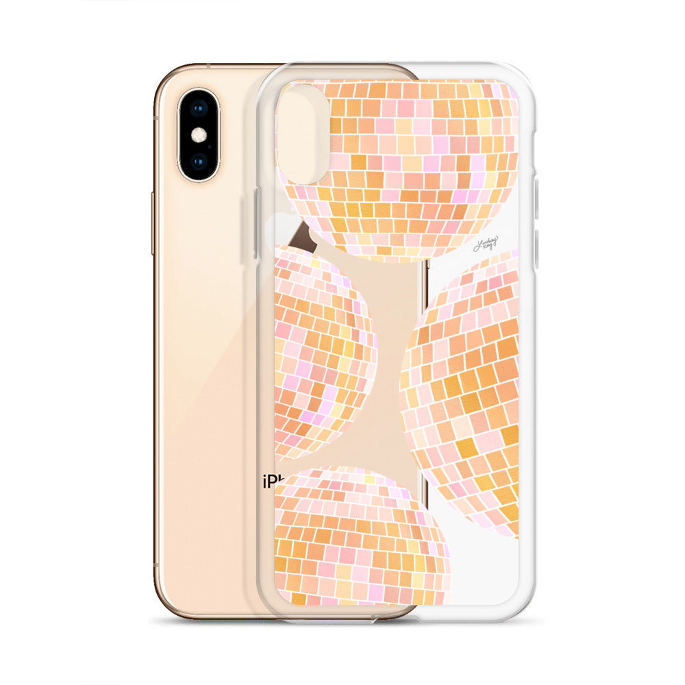 Yellow Disco Balls Illustration - Clear Case for iPhone®