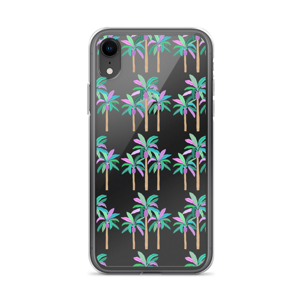 Palm Trees Illustration (Cool Palette) - iPhone Case