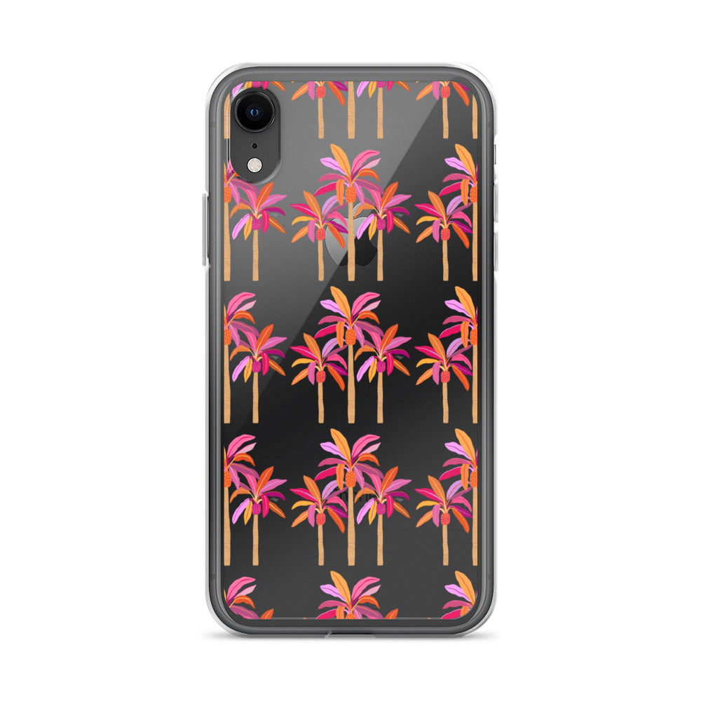 Palm Trees Illustration (Warm Palette) - Clear Case for iPhone®