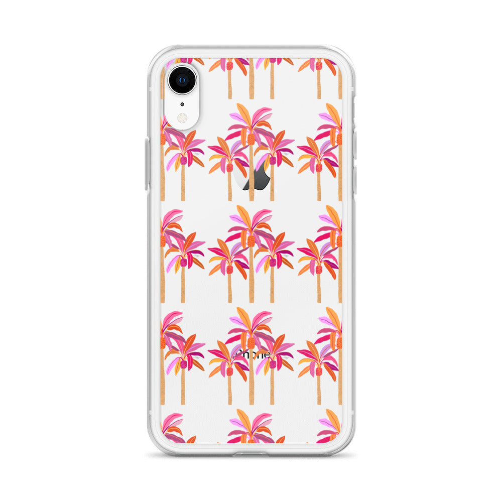Palm Trees Illustration (Warm Palette) - Clear Case for iPhone®