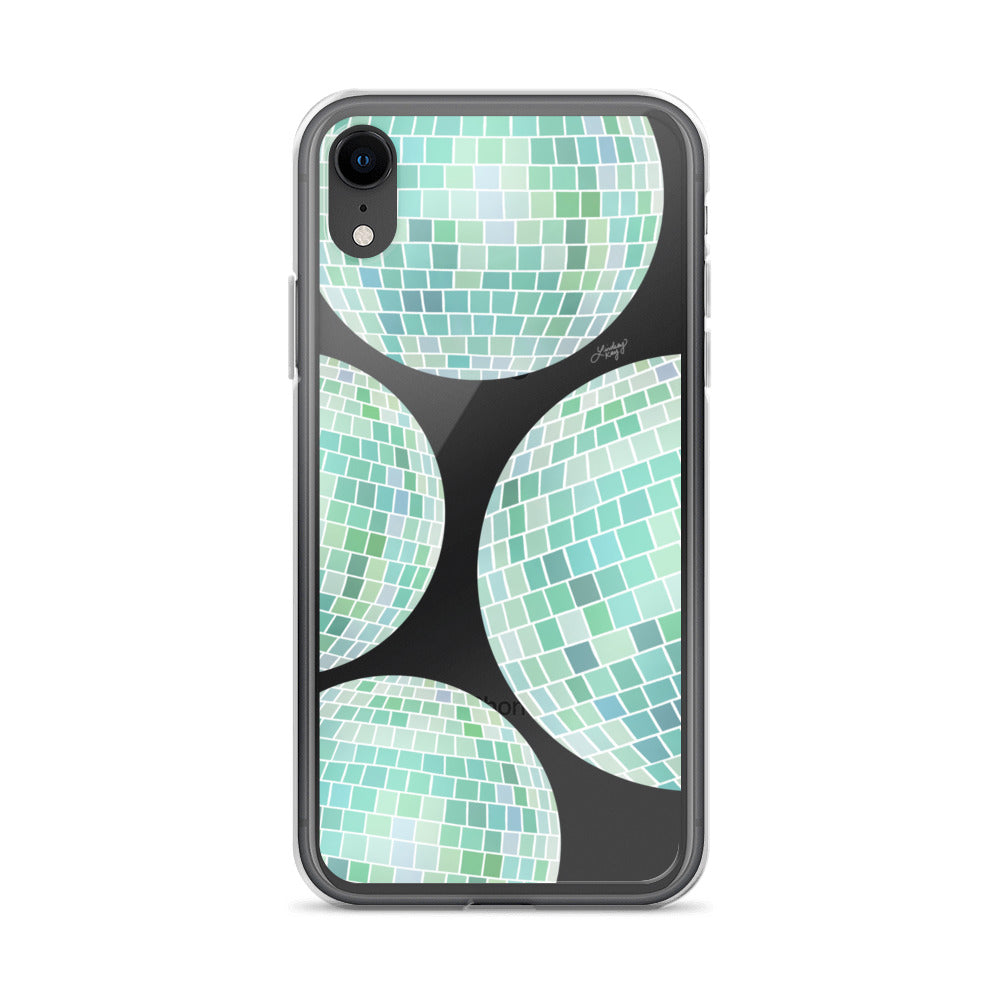 Green Disco Balls Illustration - Clear Case for iPhone®