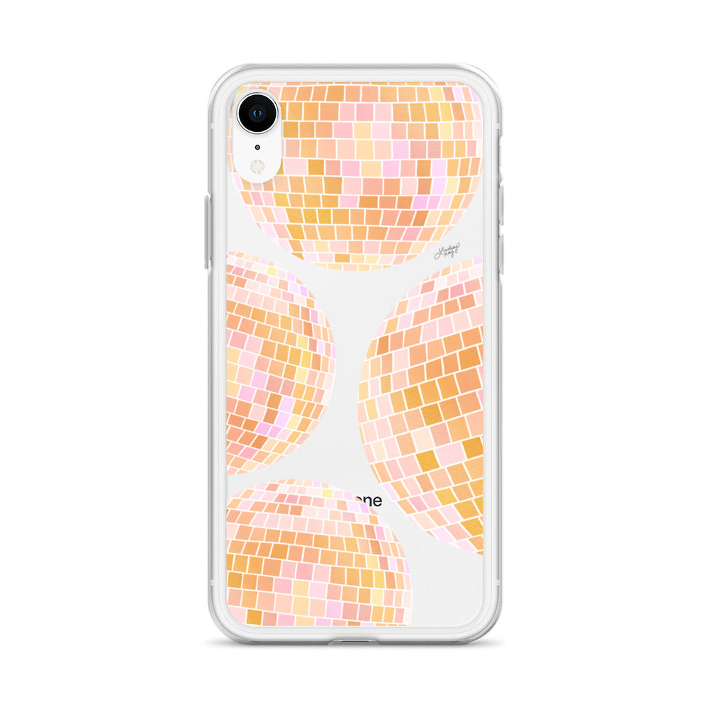 Yellow Disco Balls Illustration - Clear Case for iPhone®