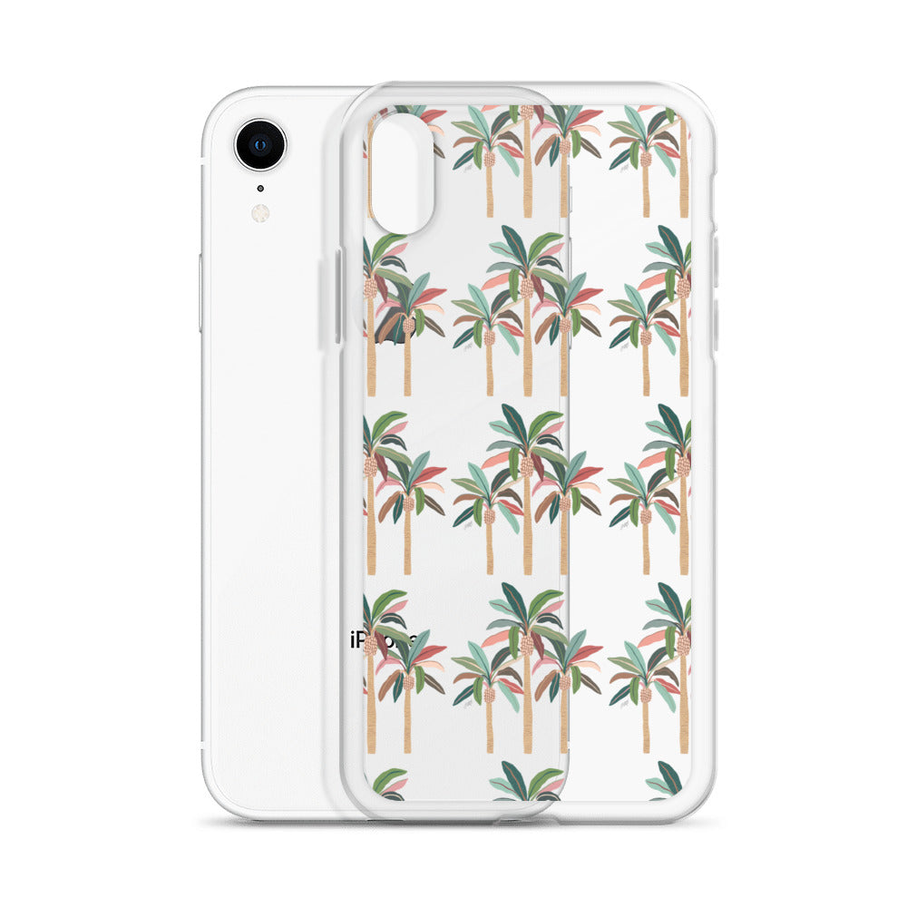 Neutral Palm Trees Illustration - iPhone Case
