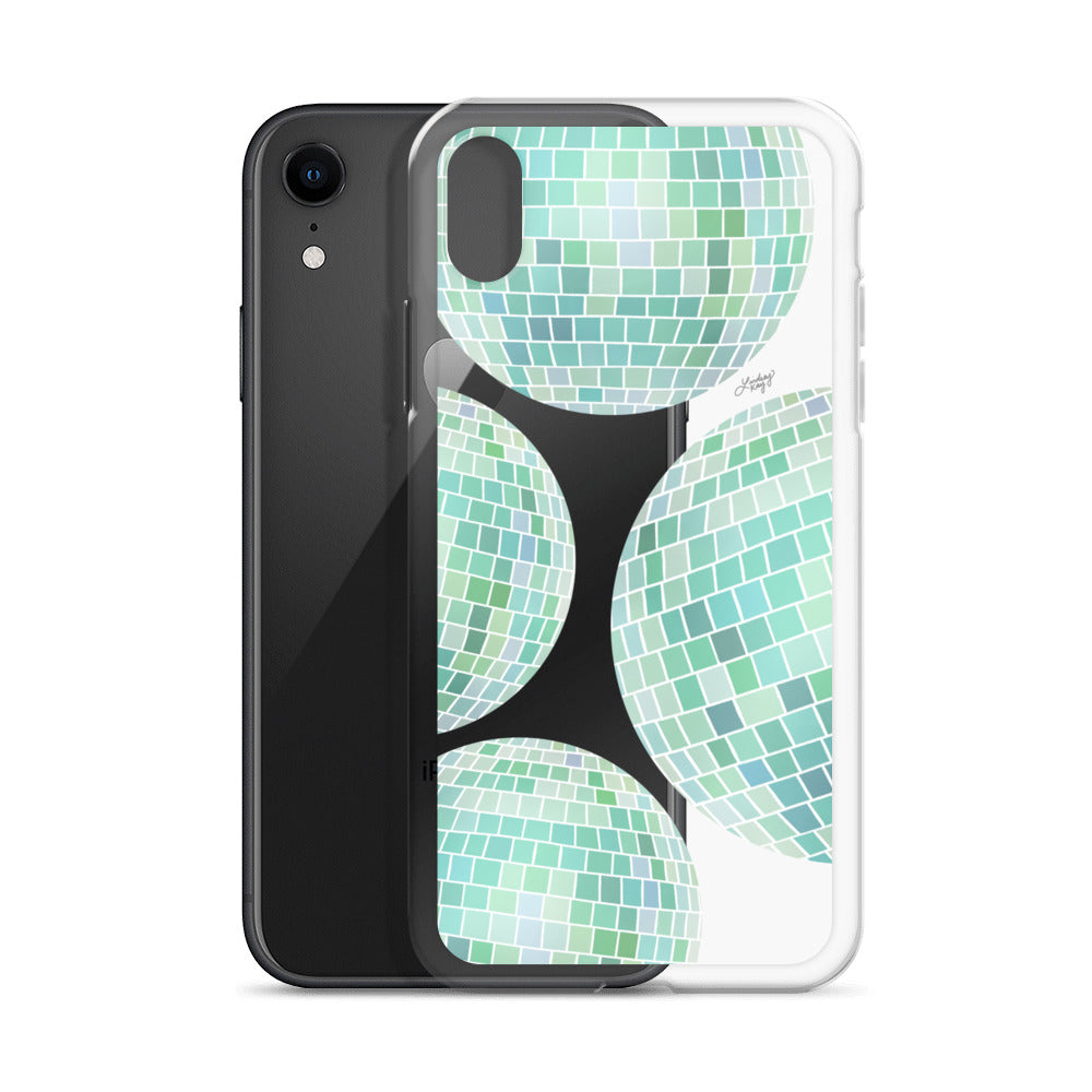 Green Disco Balls Illustration - Clear Case for iPhone®