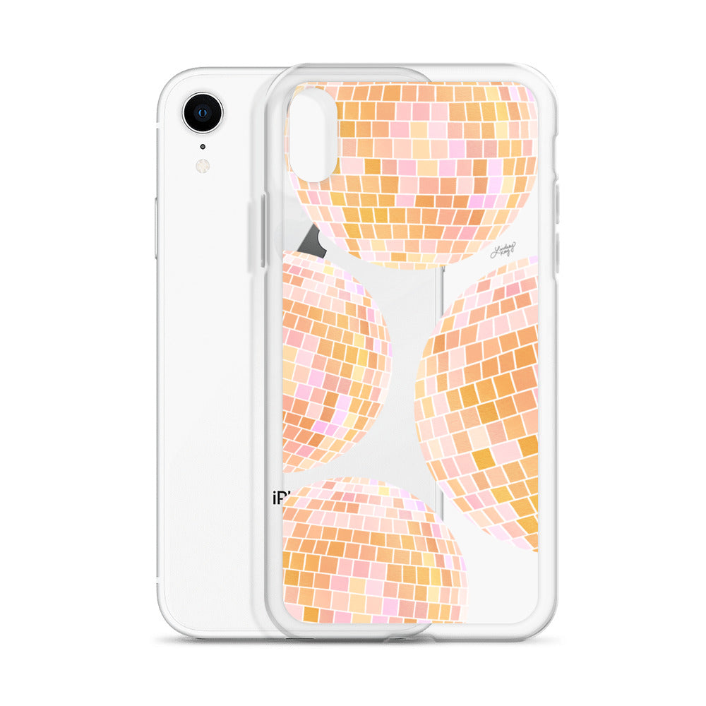 Yellow Disco Balls Illustration - Clear Case for iPhone®