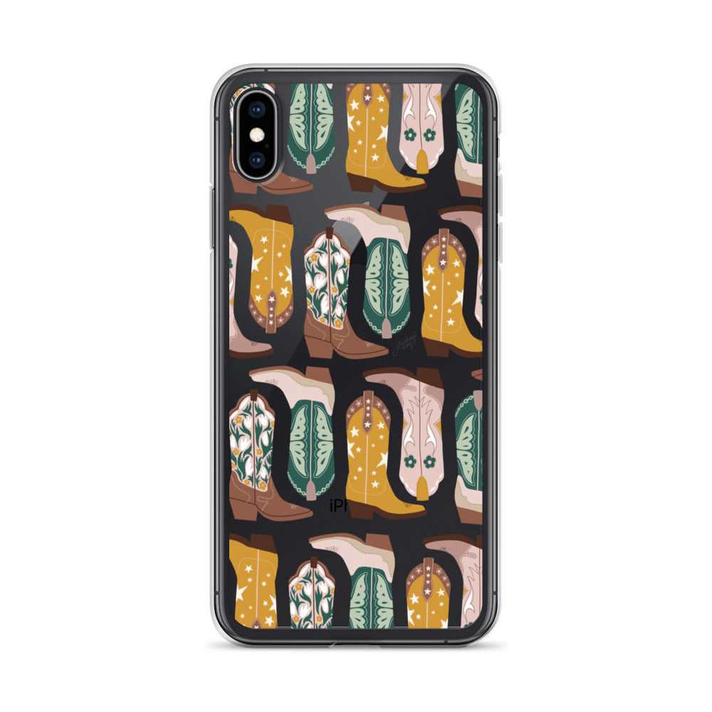 Ilustración de botas de vaquero (paleta neutra) - Funda transparente para iPhone®