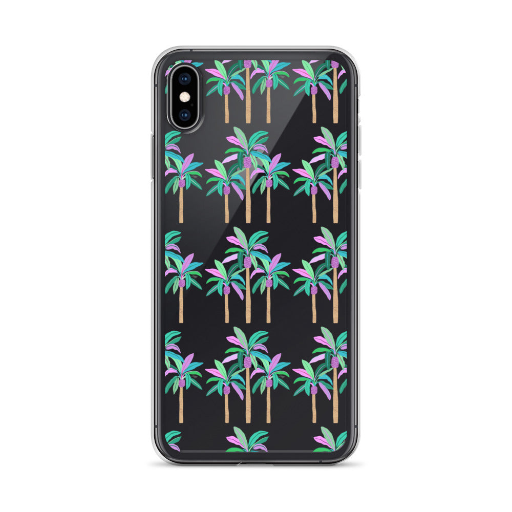 Palm Trees Illustration (Cool Palette) - Clear Case for iPhone®