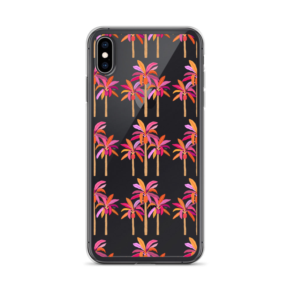 Palm Trees Illustration (Warm Palette) - Clear Case for iPhone®