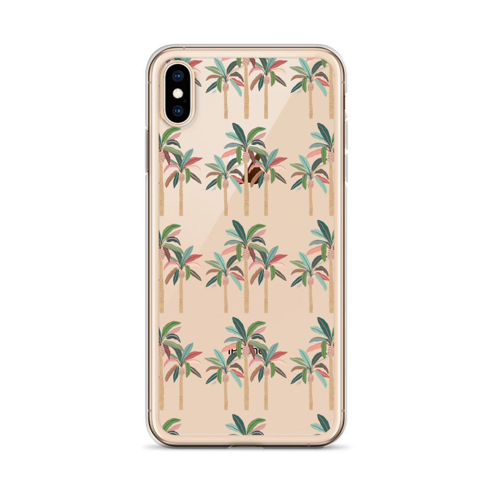 Neutral Palm Trees Illustration - iPhone Case
