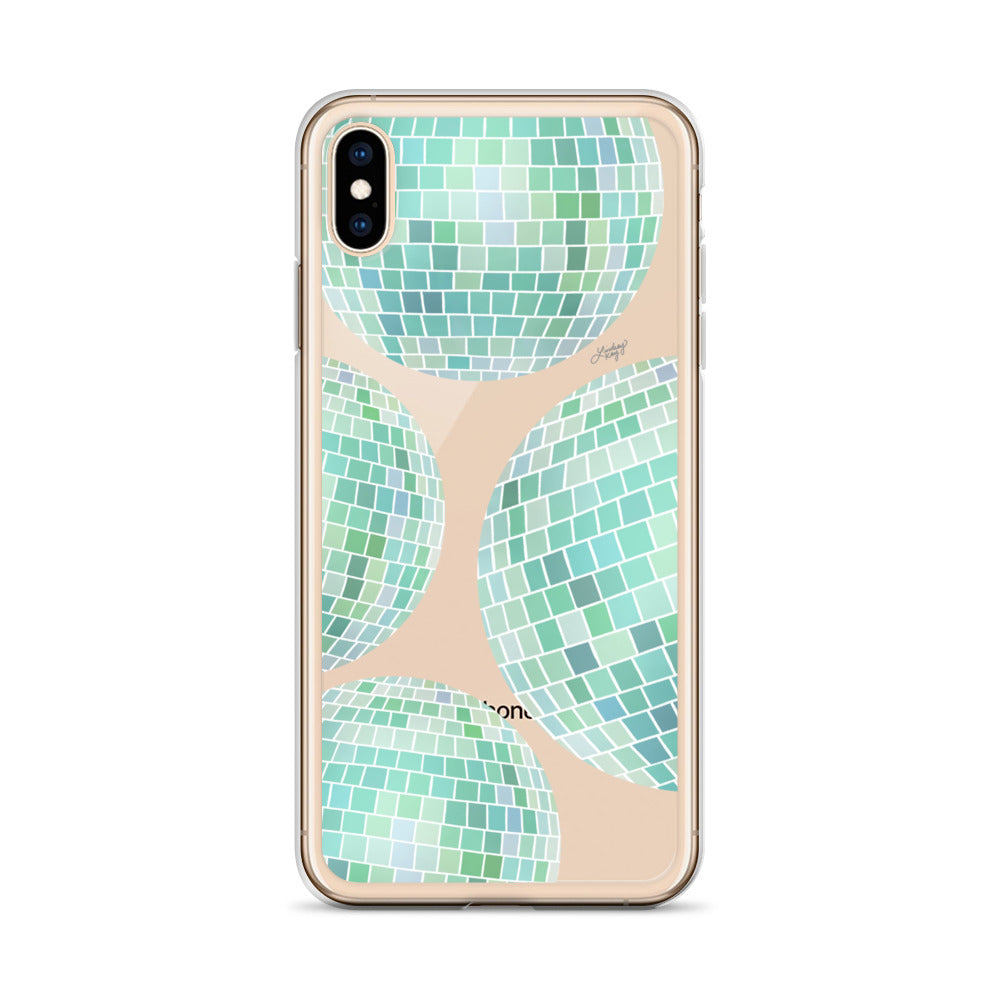 Green Disco Balls Illustration - Clear Case for iPhone®