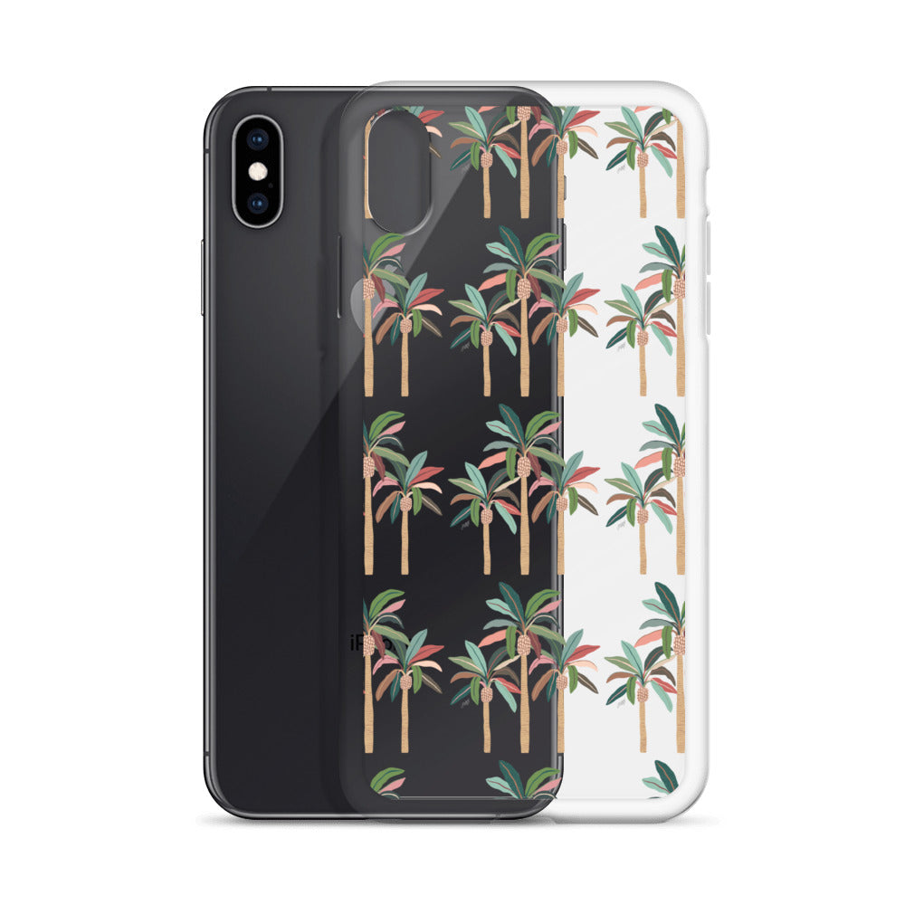 Neutral Palm Trees Illustration - iPhone Case