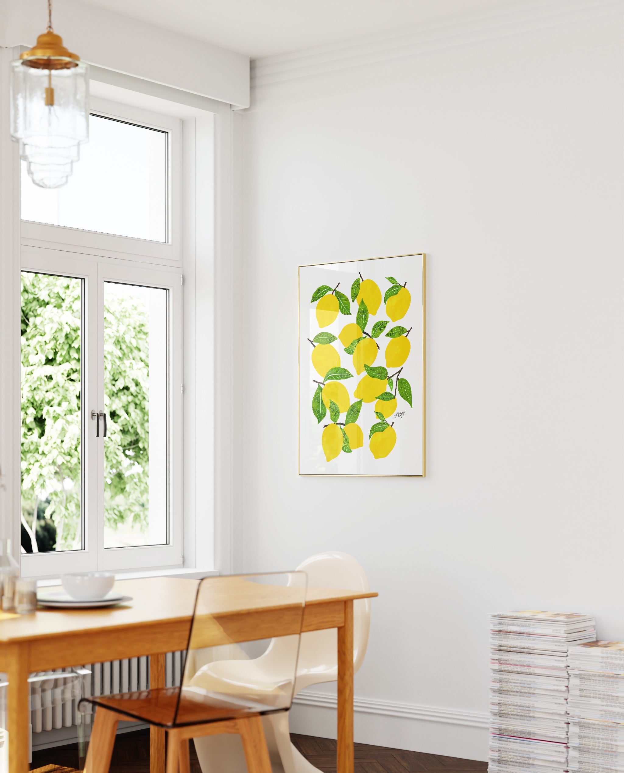 Collage de ilustración de limones - Impresión de arte