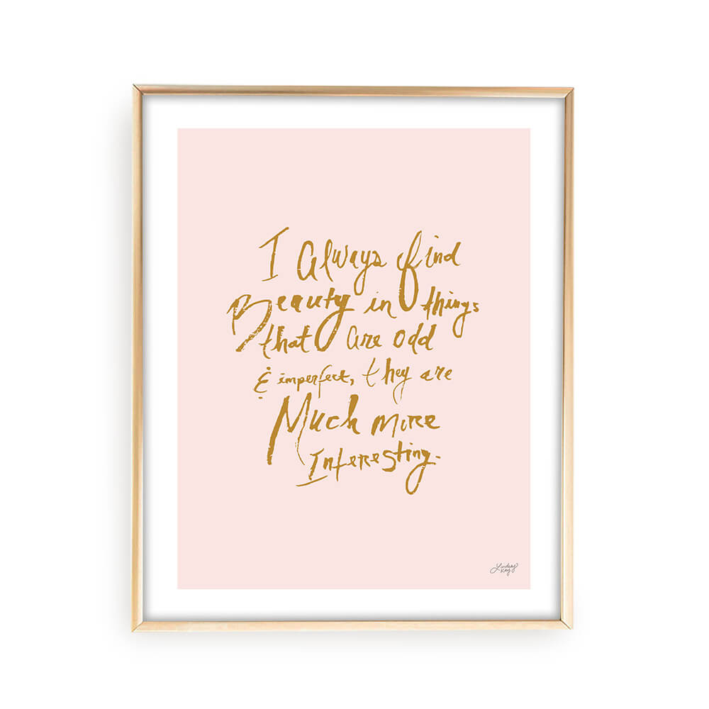 marc jacobs, quote, hand-drawn, lettering, inspirational art, fashion art, wall art, art print, pink, lindsey kay co