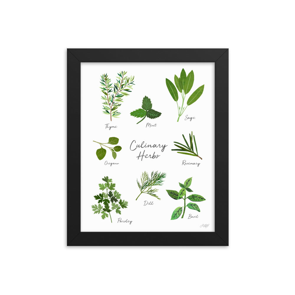 Herbs Collage - Framed Matte Print