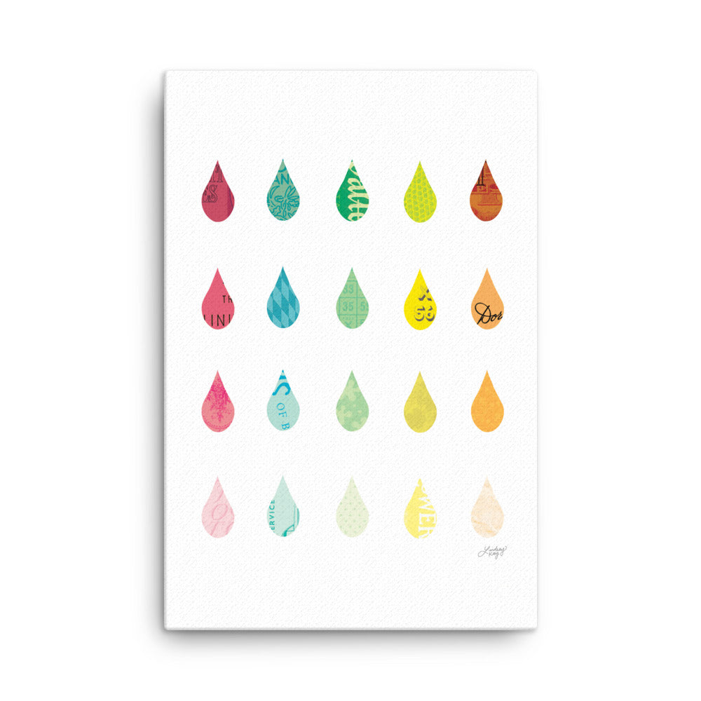 Collage de gotas de lluvia - Lienzo