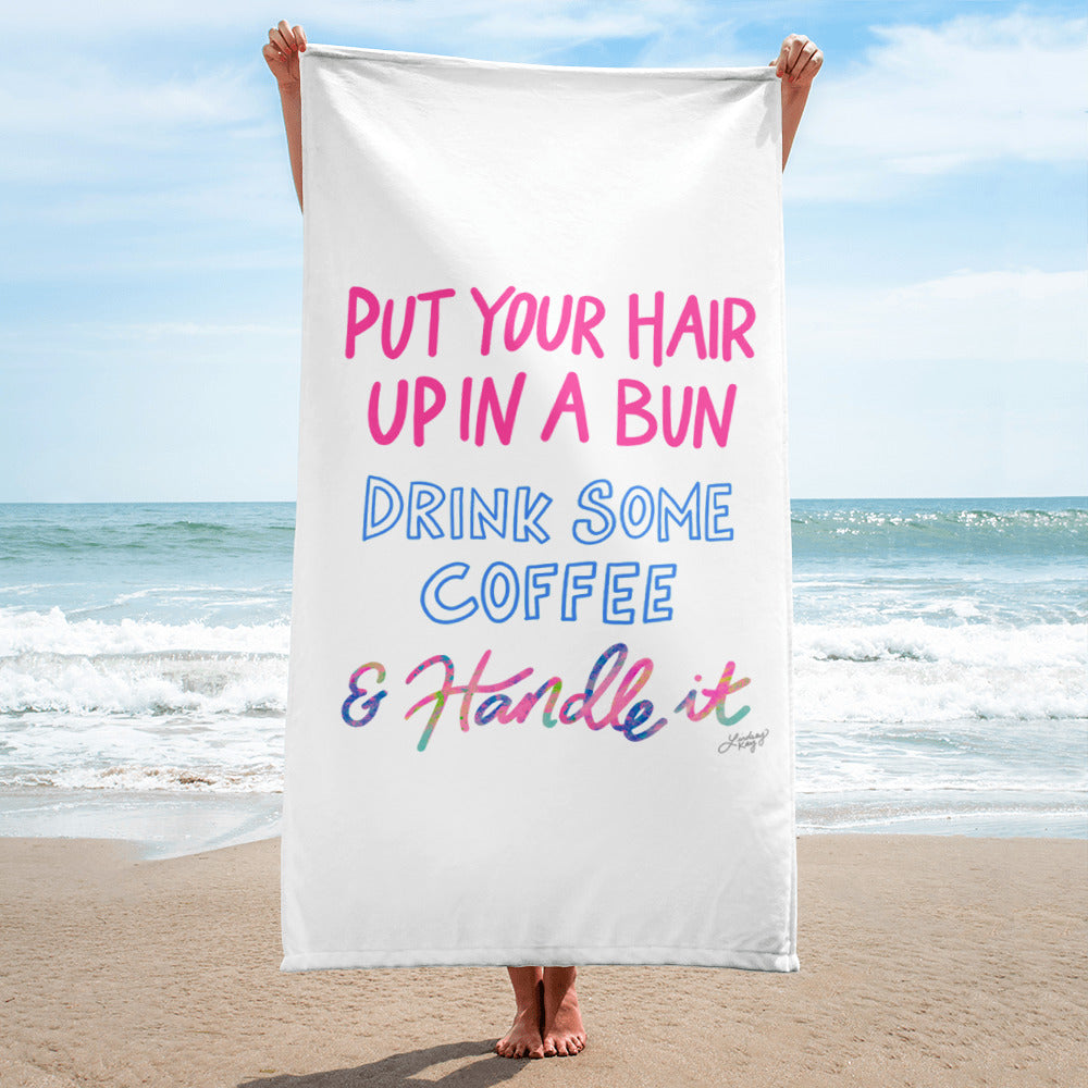 inspirational quote words pink girly beach towel words of wisdom pool accessories 