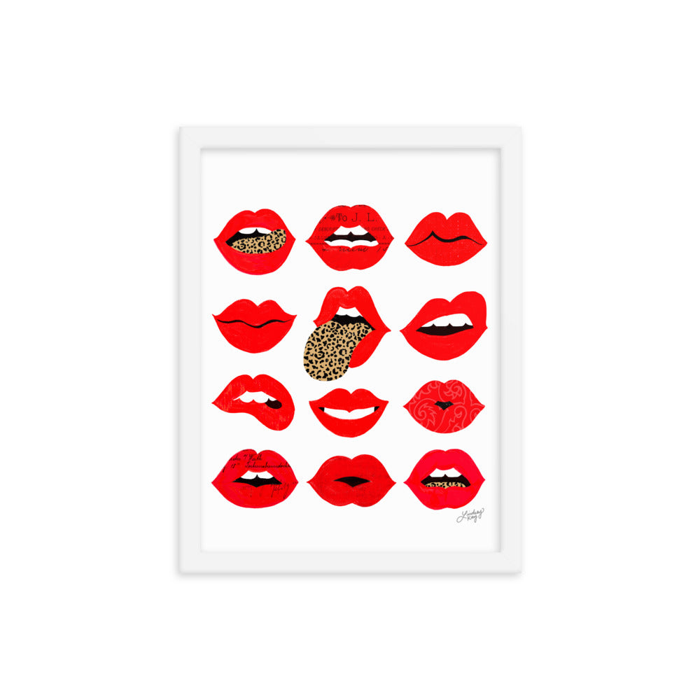 Leopard Lips of Love - Framed Matte Print - Lindsey Kay Collective