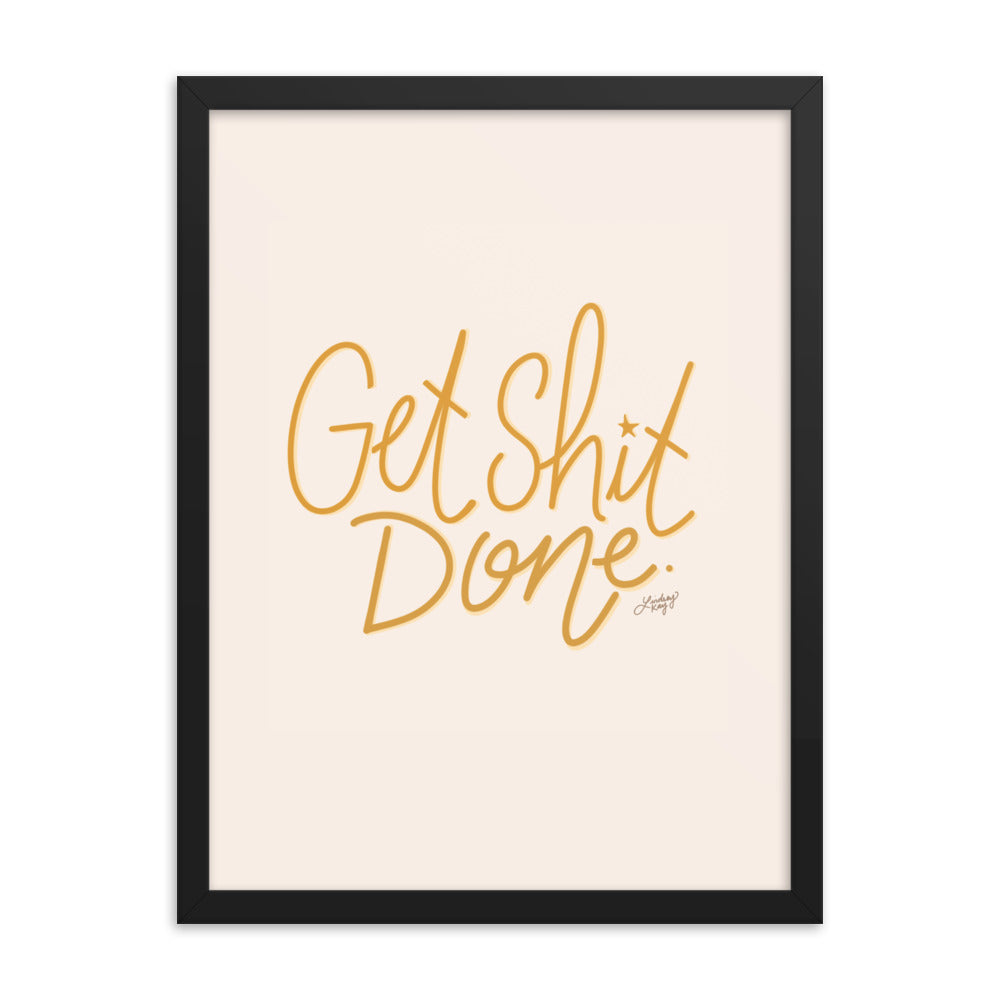 Get Shit Done (Yellow Palette) - Framed Matte Print