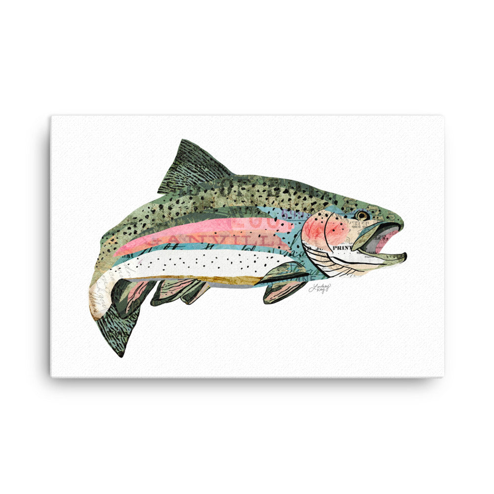 Rainbow Trout Collage - Canvas