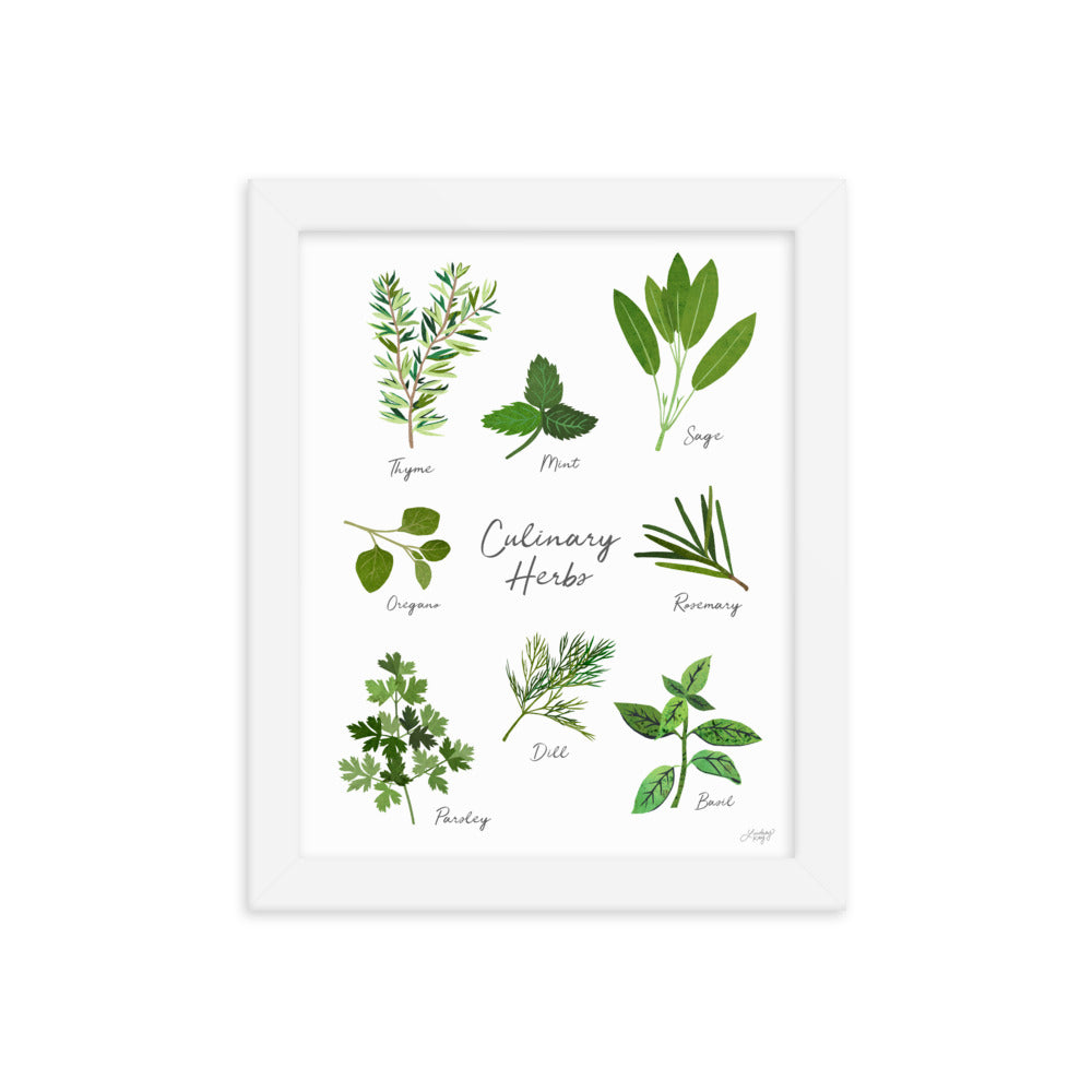 Herbs Collage - Framed Matte Print - Lindsey Kay Collective