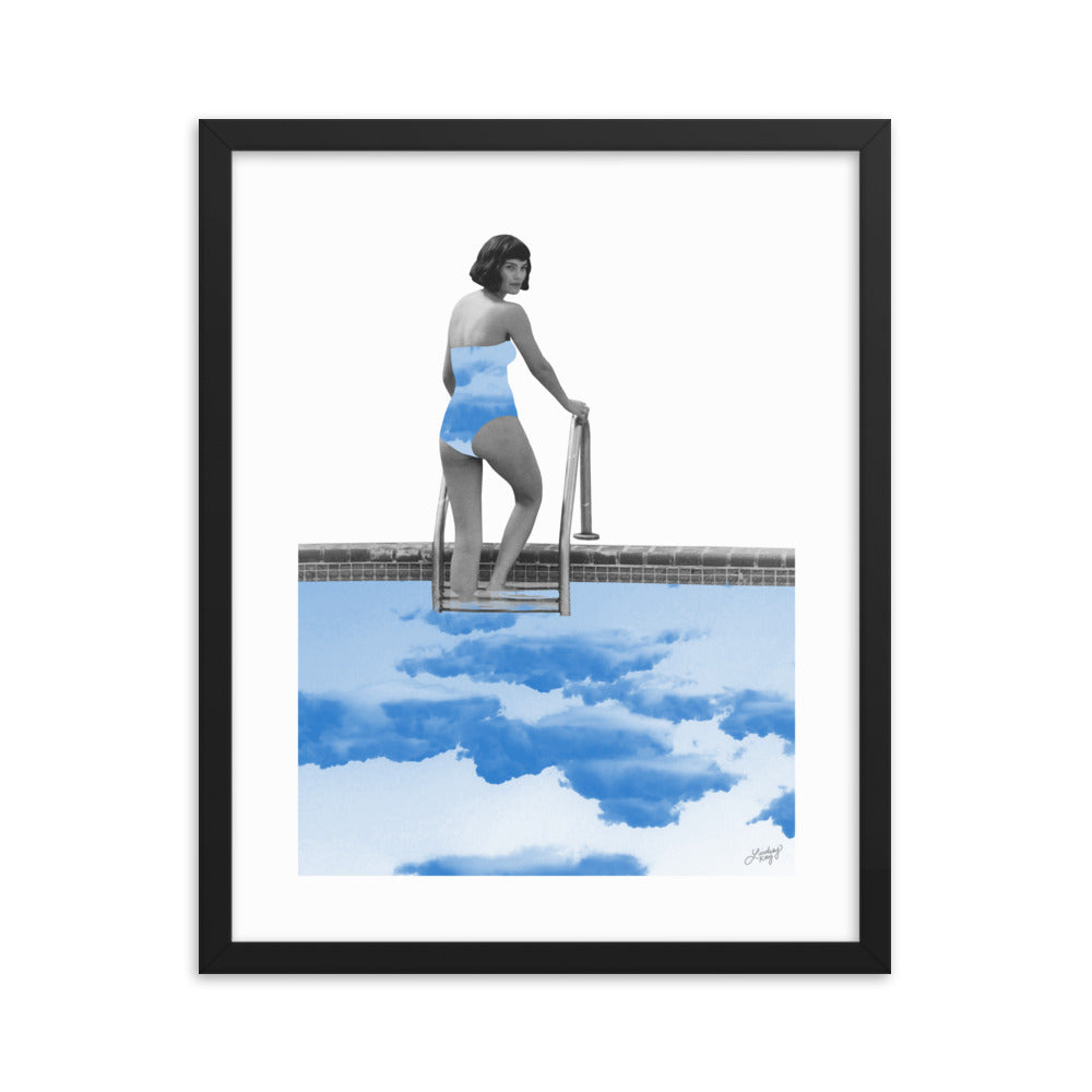 Lady in a Pool Collage - Framed Matte Print - Lindsey Kay Collective