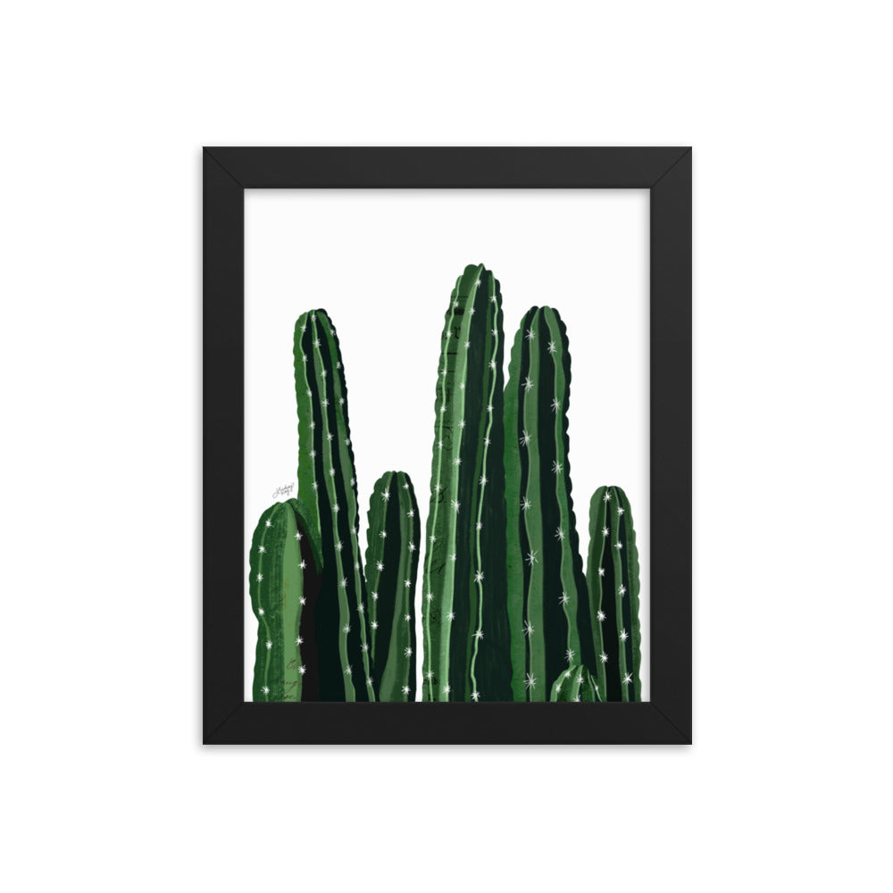 Cacti Collage Illustration - Framed Matte Art Print