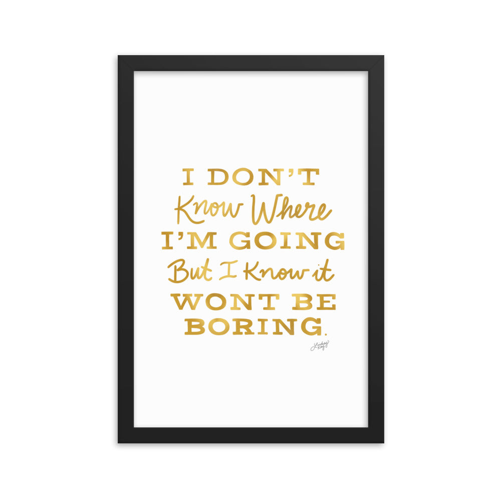 David Bowie Quote (Gold Palette) - Framed Matte Print - Lindsey Kay Collective