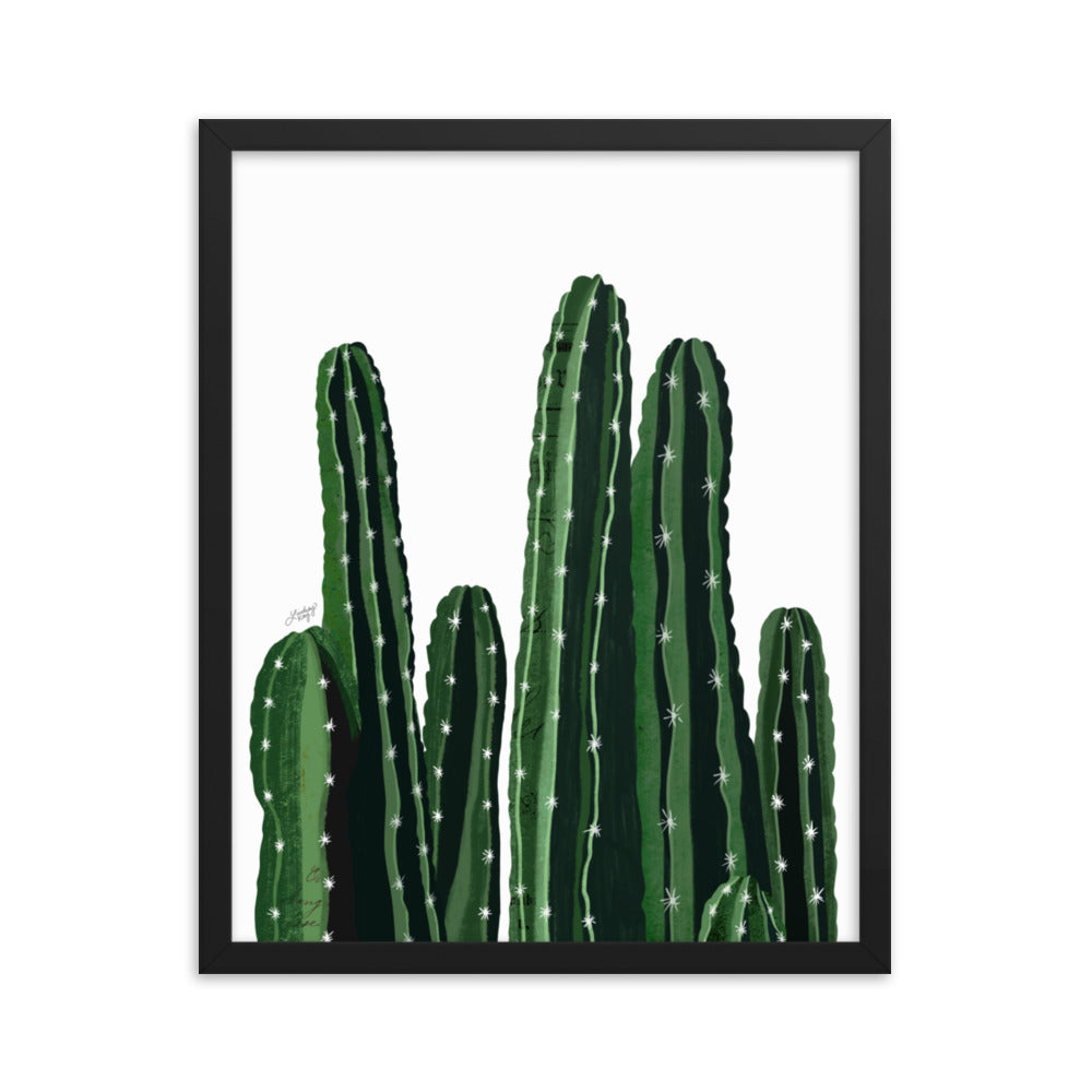 Cacti Collage Illustration - Framed Matte Art Print