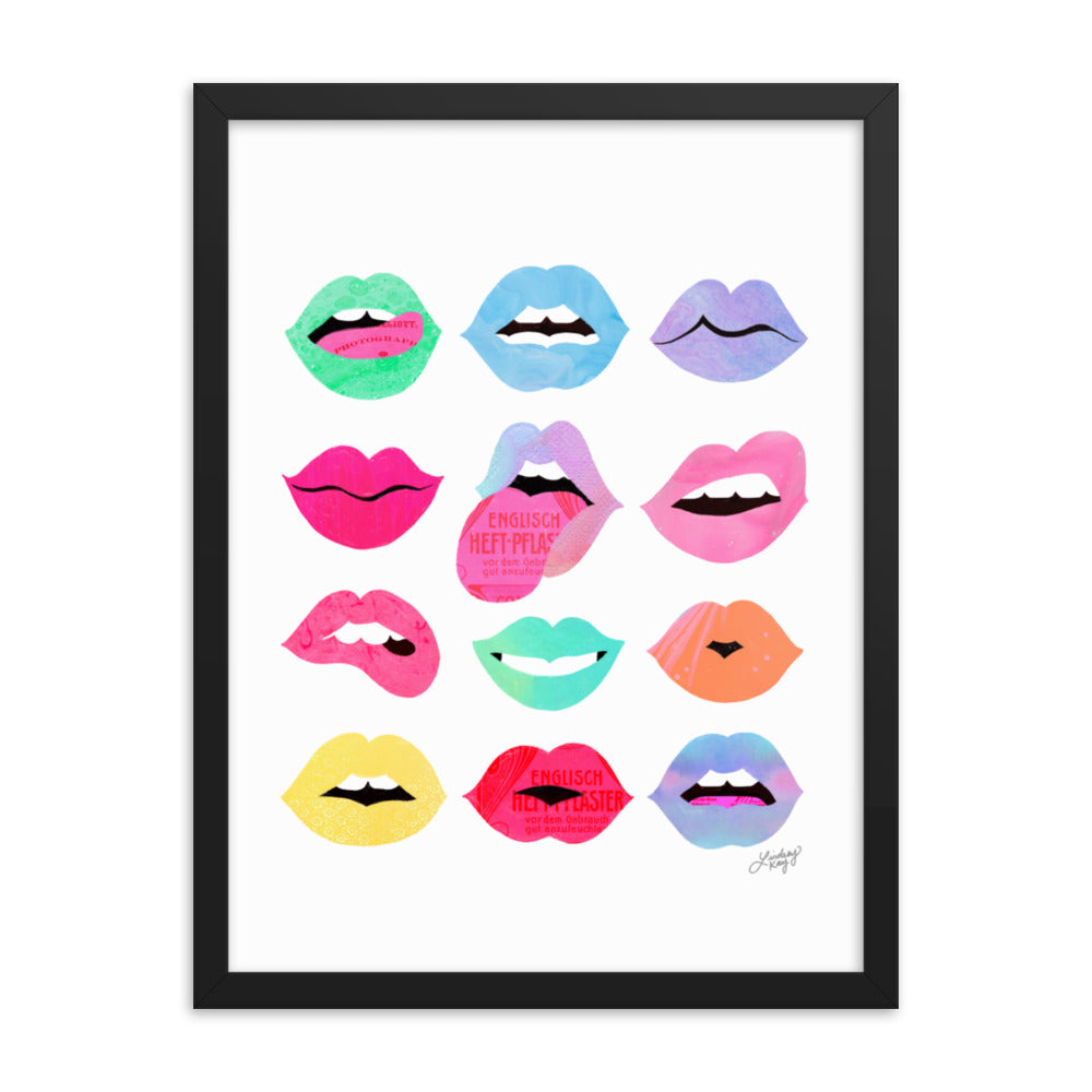 Rainbow Lips of Love - Framed Matte Print - Lindsey Kay Collective