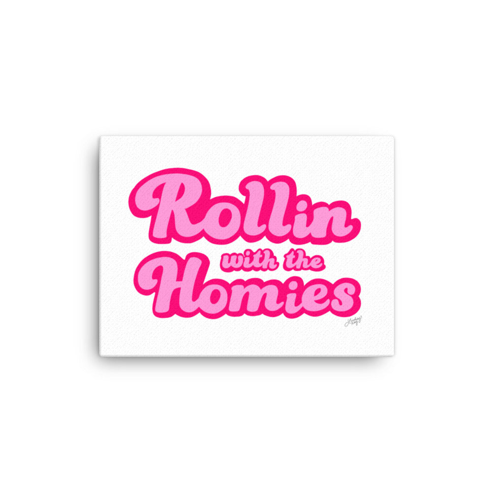 hand lettered typography with the words rollin with the homies designed by lindsey kay collective