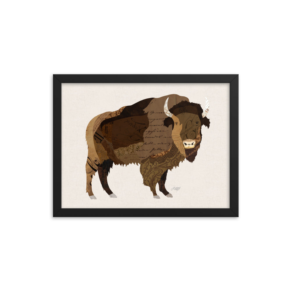 Buffalo Collage - Impression mate encadrée