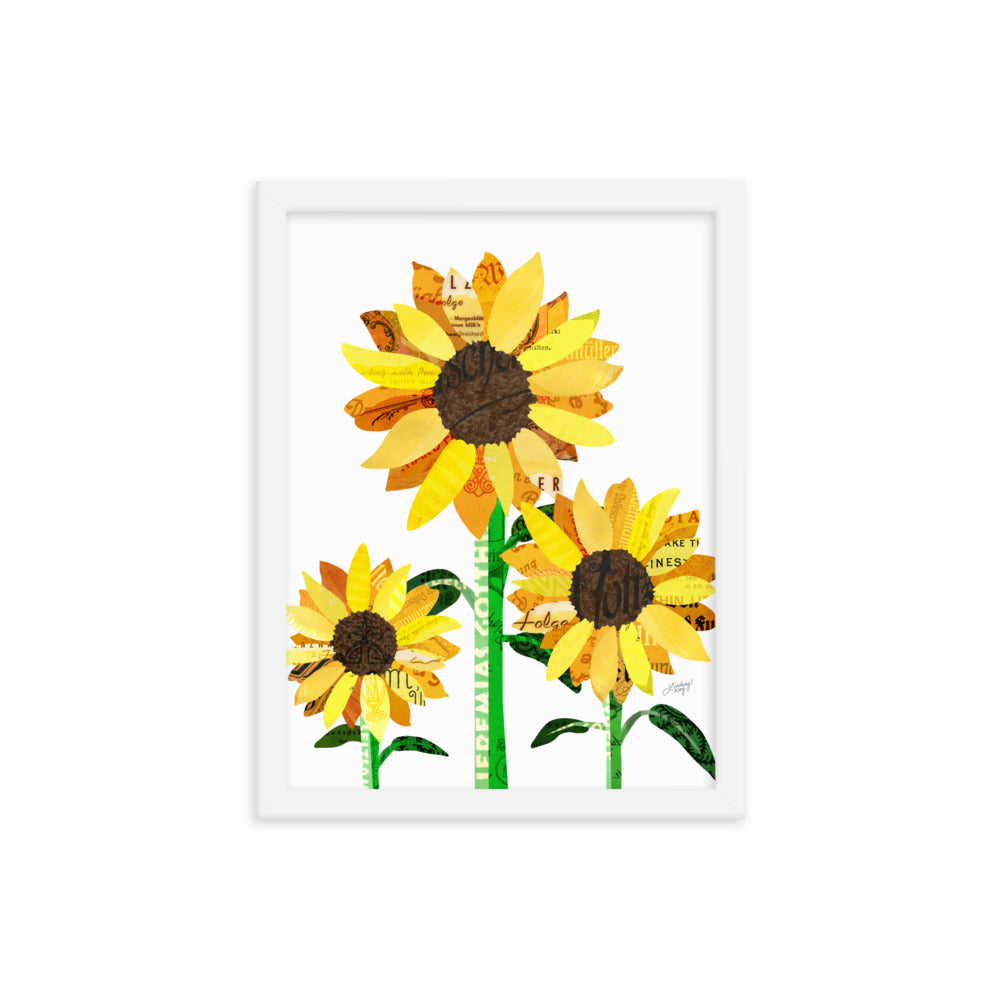 Sunflower Collage - Framed Matte Print - Lindsey Kay Collective
