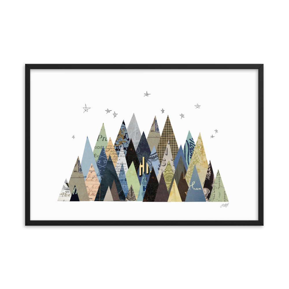 Mountain Collage - Framed Matte Print - Lindsey Kay Collective