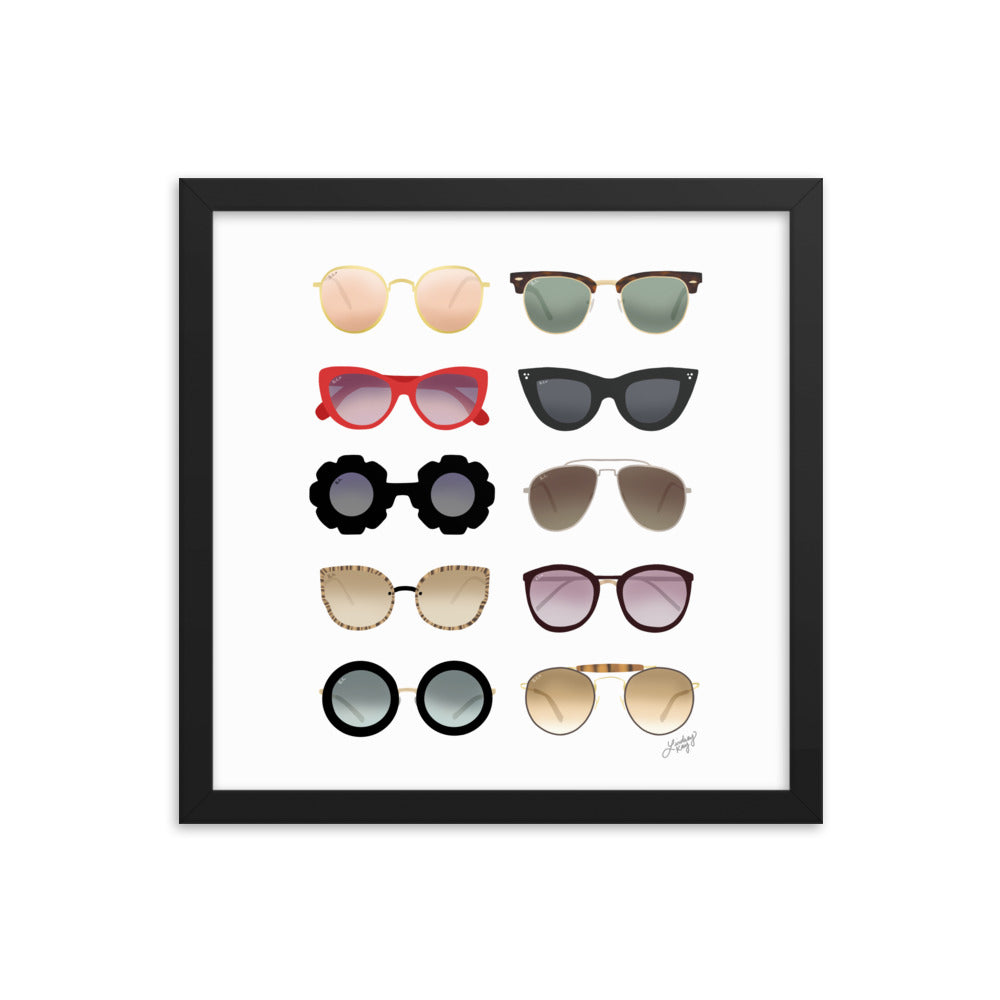 Illustration de lunettes de soleil - Impression mate encadrée