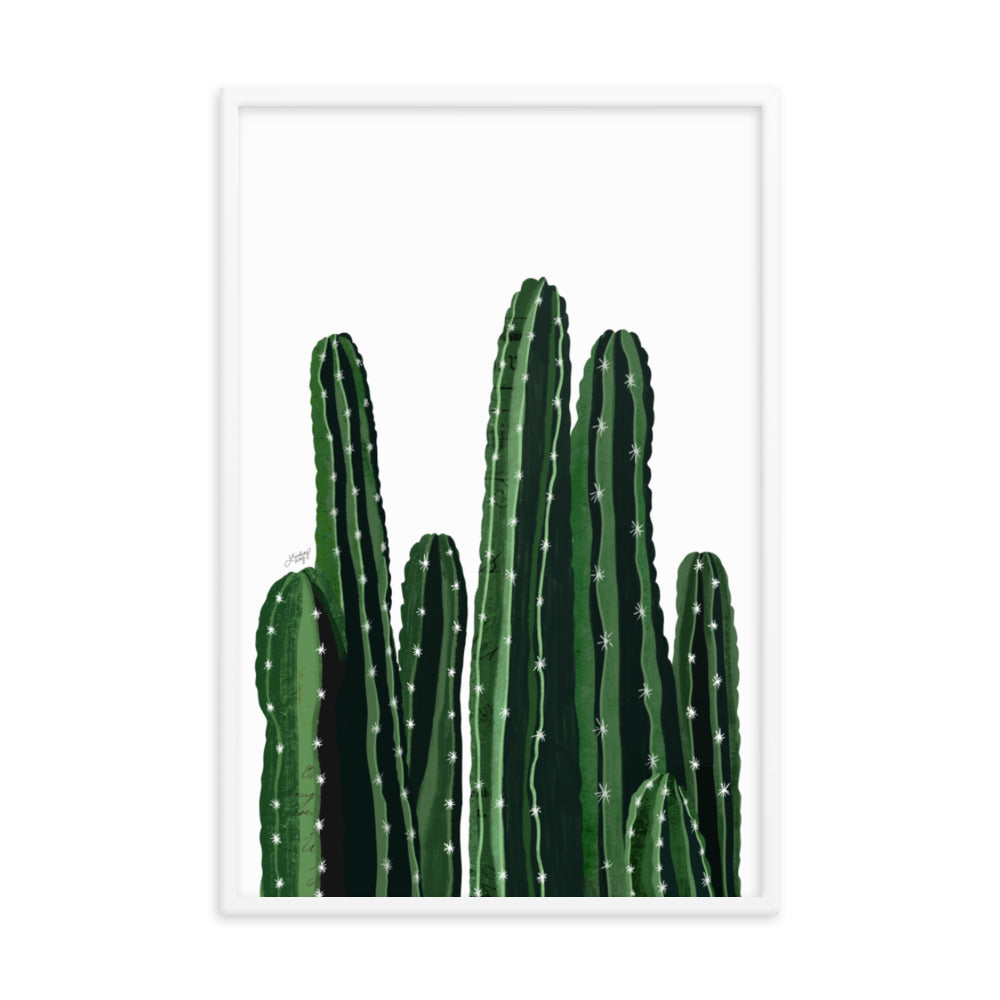 Cacti Collage Illustration - Framed Matte Art Print